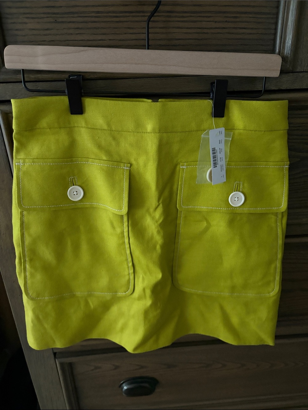 J. Crew Neon Yellow Pocket Mini Skirt
